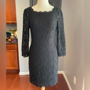 Elegant Black Eyelash Lace Dress